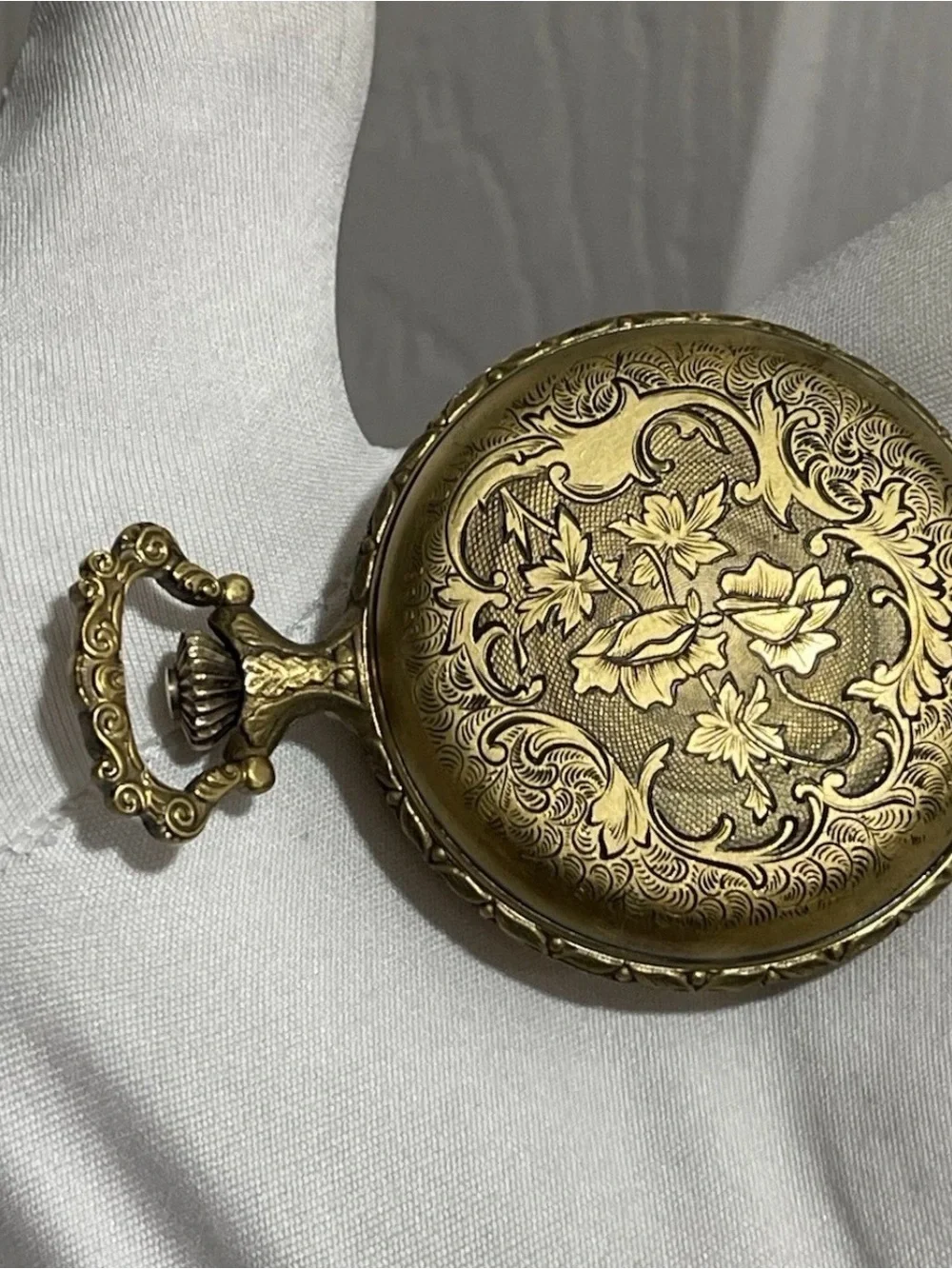 Vintage Sanford 17 Jewels Mechanical Pocket Watch Hunting Scene Swiss Made 1960s